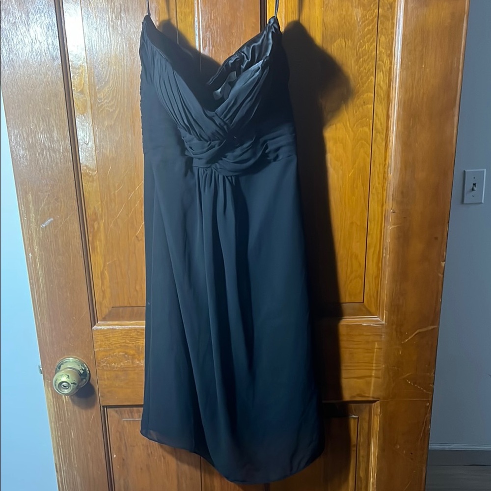 White House Black Market Black Ruched Sweetheart Sundress